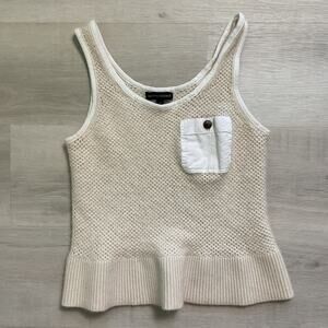Banana Republic Cream Tank Top with White Pocket